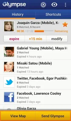 Glympse android App screenshot 2